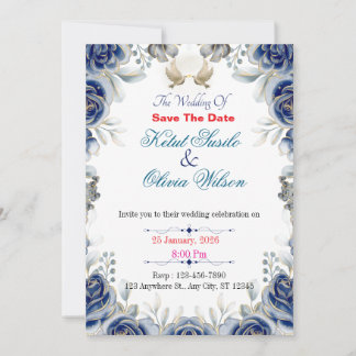 🌸 Elegant Floral Wedding Invitation 🌸 Einladung