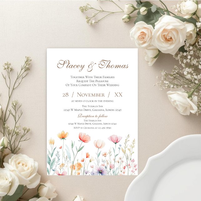 Elegant Floral Wedding Invitation Einladung (Von Creator hochgeladen)