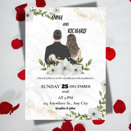 Elegant Floral Wedding Invitation Einladung