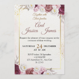 Elegant Floral Wedding Invitation Modern card Einladung