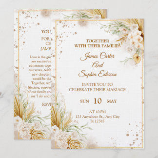 Elegant Floral Wedding Invitation – Modern card Einladung