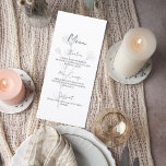 Elegant Floral Wedding Menu Card Menükarte<br><div class="desc">Add a refined touch to your wedding reception with this elegant minimalist botanical wedding menu card. Featuring delicate floral line illustrations, soft neutral tones, and romantic script typography, this menu design beautifully presents your wedding meal in a timeless and sophisticated style. The clean layout highlights each course—starter, main course, and...</div>