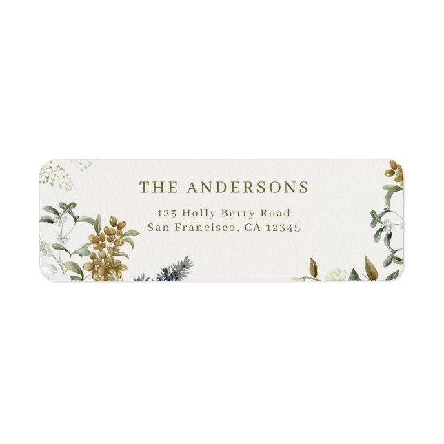 Elegant Floral Wedding Return Address Label  (Vorne)