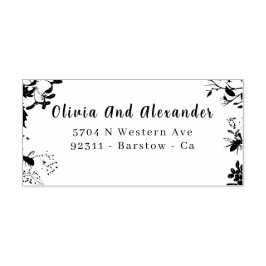 Elegant Floral Wedding Self‑Inking Rubber Stamp |  Permastempel