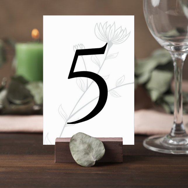 Elegant Floral Wedding Table Number Tischnummer (Von Creator hochgeladen)