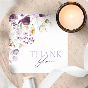Elegant Floral Wedding Vielen Dank Sticker