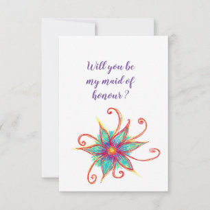 Elegant, Floral Werden Sie meine Trauzeugin sein Einladung