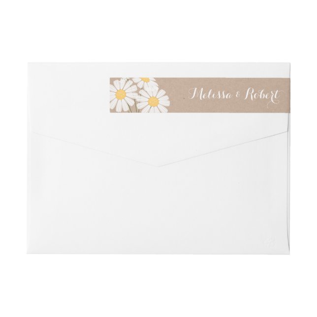 Elegant Floral White Daisies Wedding (Rückseite)