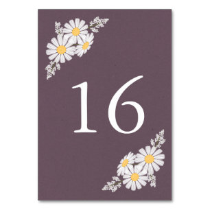 Elegant Floral White Daisies Wedding Tischnummer