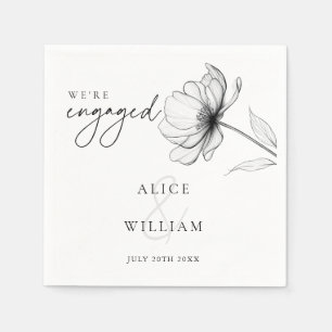 Elegant Floral Wir sind Verlobte Engagement Party Serviette