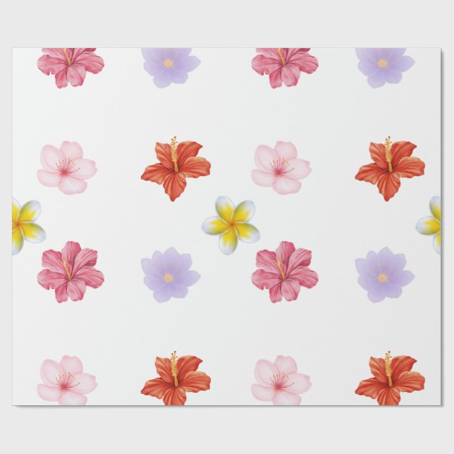 Elegant Floral Wrapping Paper Geschenkpapier (Flach)