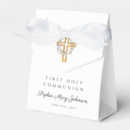 Elegant Floral Wreath Cross Girl Erste Kommune Geschenkschachtel