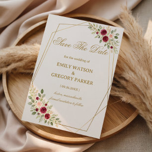Elegant Florales Gold Save The Date
