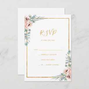 Élégant flou   Carte RSVP