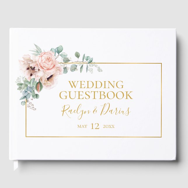 Élégant flou | Livre d'invité Mariage (Recto)