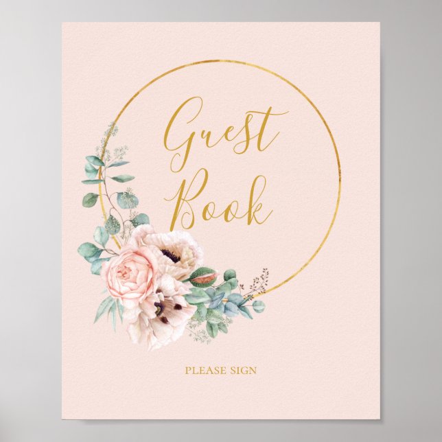 Élégant flou | Symbole du livre d'or Pastel (Devant)