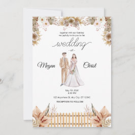 Elegant flower summer wedding einladung