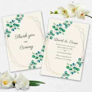 Elegant Flower Wedding Invitation Einladung