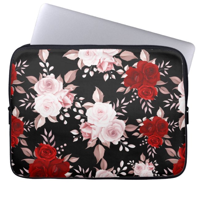Elegant Flowers Floral Seamless Pattern Laptopschutzhülle (Vorderseite)