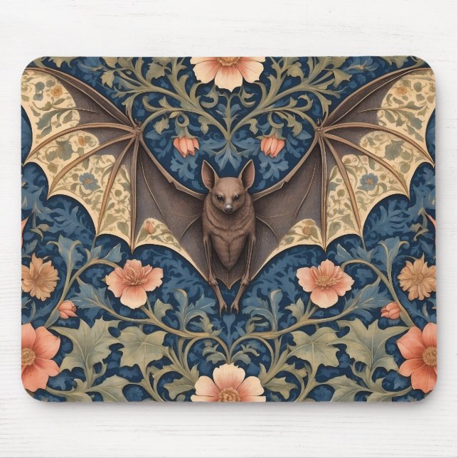 Elegant Flying Bat William Morris Inspiriert Mousepad (Vorne)