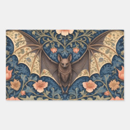 Elegant Flying Bat William Morris Inspiriert Rechteckiger Aufkleber