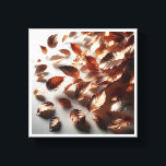 Elegant Flying Copper Leaves - Modern Metallic Aut Leinwanddruck<br><div class="desc">A stunning contemporary abstract featuring a dynamic flurry of metallic copper and bronze leaves caught in a gentle breeze. The high-detail textures and radiant metallic finish create a sense of elegant motion against a clean, neutral background. Ideal for modern living rooms, autumn-themed decor, or as a sophisticated statement piece in...</div>