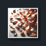 Elegant Flying Copper Leaves - Modern Metallic Aut Leinwanddruck<br><div class="desc">A stunning contemporary abstract featuring a dynamic flurry of metallic copper and bronze leaves caught in a gentle breeze. The high-detail textures and radiant metallic finish create a sense of elegant motion against a clean, neutral background. Ideal for modern living rooms, autumn-themed decor, or as a sophisticated statement piece in...</div>