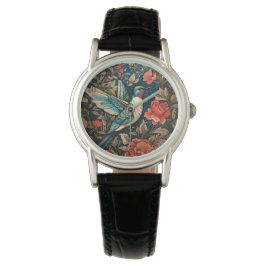 Elegant Flying Hummingbird William Morris Inspirie Armbanduhr