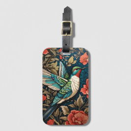 Elegant Flying Hummingbird William Morris Inspirie Gepäckanhänger