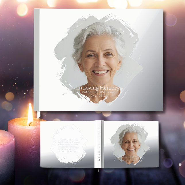 Elégant Foil Funeral Livre d'invités Photo Mémoire (Créateur téléchargé)