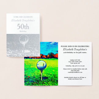 Elegant Foil Golf Hobby 50. Sport Geburtstag Folienkarte