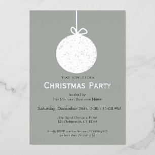 Elégant Foil Ornament Fête de Noël Invitation