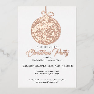 Élégant Foil Ornament Noël Fête Invitation