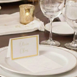 Elegant Foil Script Wedding Guest Name Seating Tag Folienkarte