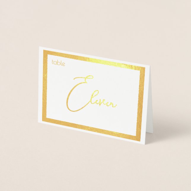 Elegant Foil Wedding Table Number Tent - ELEVEN Folienkarte (Vorderseite)
