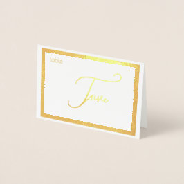Elegant Foil Wedding Table Number Tent - FIVE Folienkarte