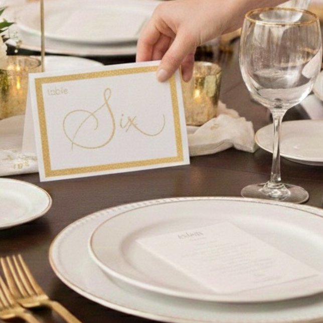 Elegant Foil Wedding Table Number Tent - SEVEN Folienkarte (Von Creator hochgeladen)