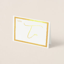 Elegant Foil Wedding Table Number Tent - TEN Folienkarte
