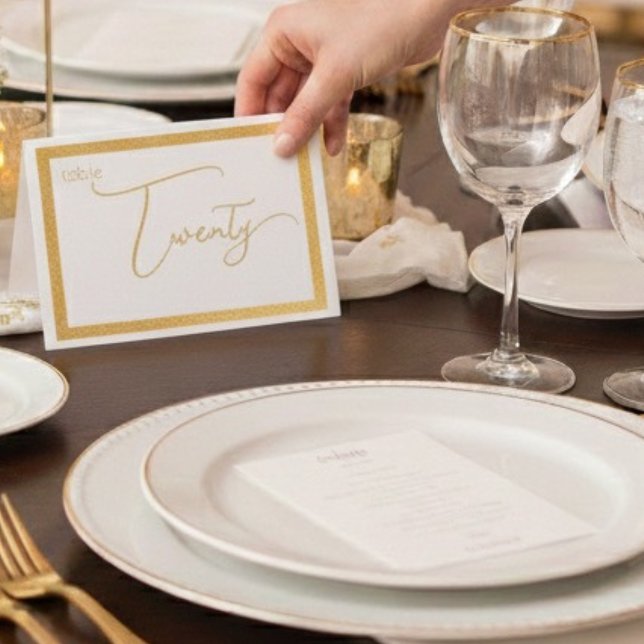 Elegant Foil Wedding Table Number Tent - TWENTY Folienkarte (Von Creator hochgeladen)