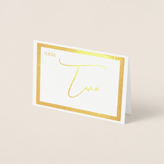 Elegant Foil Wedding Table Number Tent - TWO Folienkarte (Vorderseite)