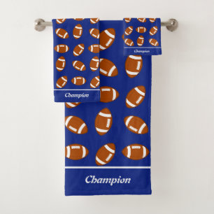 Elégant football américain sur Blue Bath Towel Set