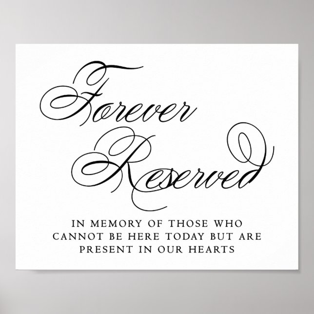 Elegant Forever Reserviert Schwarzes Skript | Memo Poster (Vorne)
