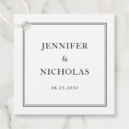 Elegant Formal Black And White Wedding Geschenkanhänger