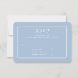 Elegant Formal Blue Wedding RSVP Karte