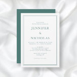 Elegant Formal Emerald Green Wedding Einladung<br><div class="desc">Formal Emerald Green Wedding Einladung</div>