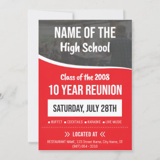 Élégant Formal High School Reunion Invitation