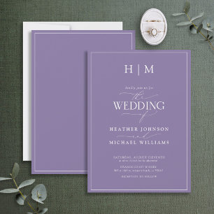 Elegant Formal Lilac Lavender Calligraphy Wedding Einladung