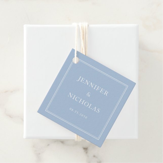 Elegant Formal Powder Blue Wedding Geschenkanhänger (Beispiel)