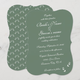 Elegant Formal Sage Olive Green Script Wedding Einladung