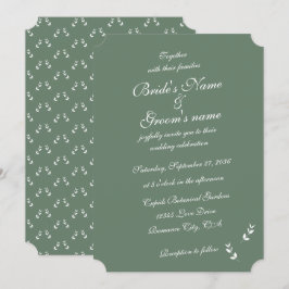Elegant Formal Sage Olive Green Script Wedding Einladung